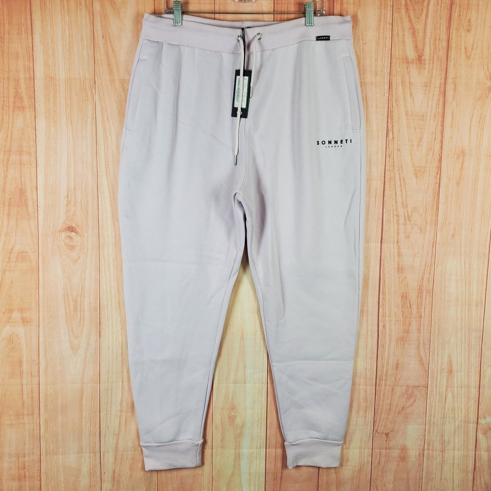 Sonneti London Jogger Pants Mens 2XL Purple Fleece Lined Tapered Leg Athletic